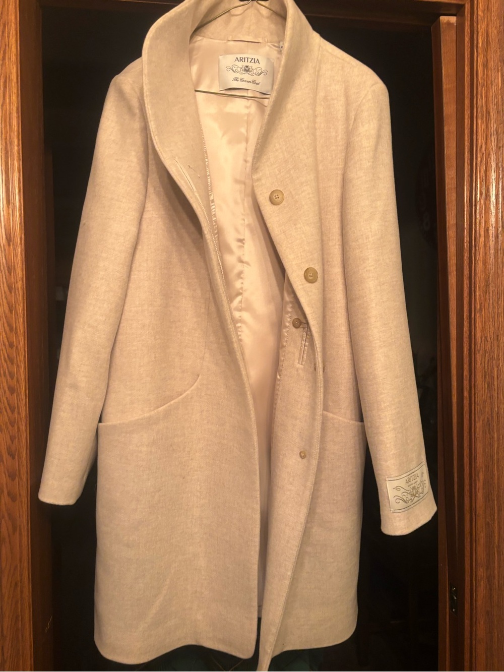 Aritzia cream cocoon coat